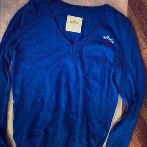 Hollister dark blue V neck cardigan